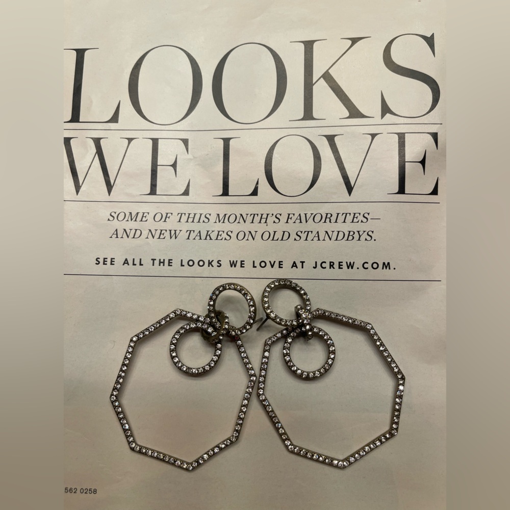 J. Crew Gold and Silver Octagon Earrings